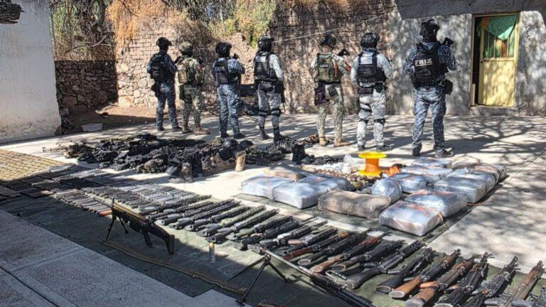 Aseguran armas y equipo táctico tras operativo en Zacatecas